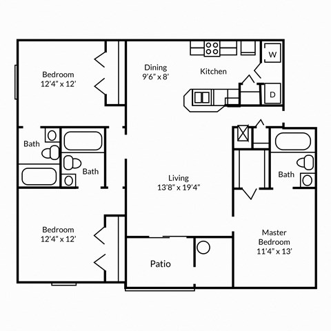 C1 2D Floorplan at Reflections in Gainesville, FL